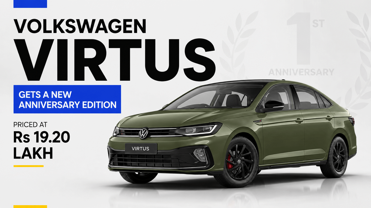 Volkswagen Virtus Anniversary Edition Launched , Limited To 150 Units Volkswagen Virtus Anniversary Edition Launched , Limited To 150 Units